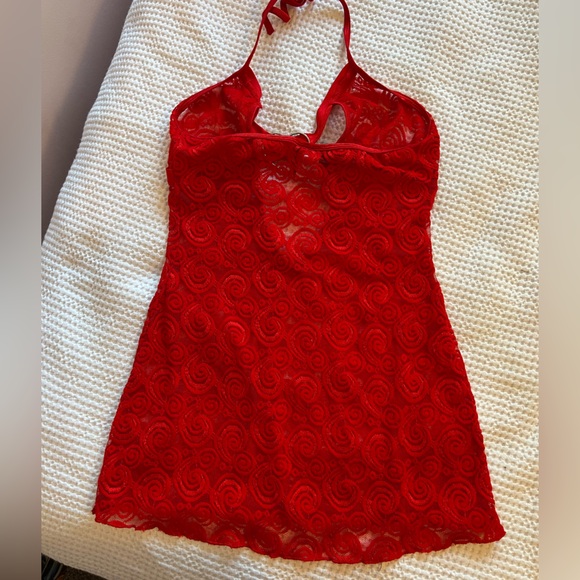 Dreamgirl Red Lace Top with Heart - Picture 4 of 9